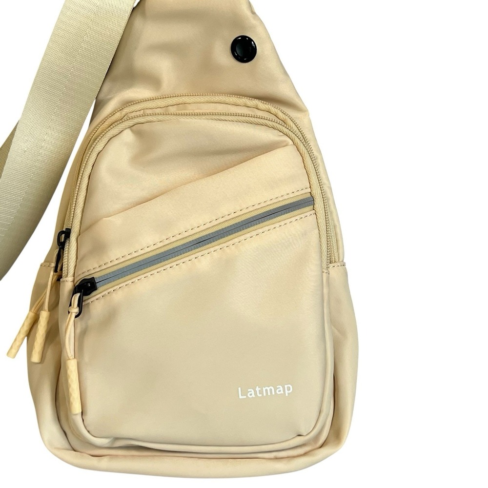 Latmap Sling Bag Men Women Crossbody Backpack Adjustable Strap Cream Color - Picture 3 of 10